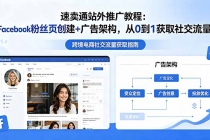速卖通站外推广教程:Facebook粉丝页创建+广告架构,从0到1获取社交流量