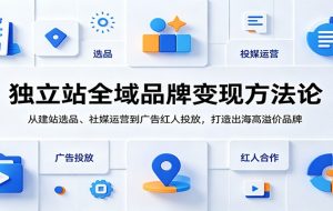 独立站全域品牌变现方法论：从建站选品、社媒运营到广告红人投放，打造出海高溢价品牌