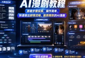 AI漫剧教程，跟着步骤实操，操作简单，快速做出剧情流畅、画质精致的AI漫剧