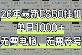 26年最新CSGO挂G系统，单日1000+，无需电脑，无需养号，0基础可上手【揭秘】