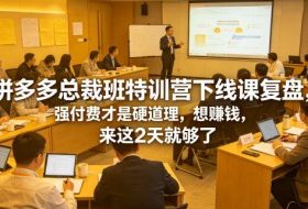 拼多多总裁班特训营下线课复盘，强付费才是硬道理，想賺钱，来这2天就够了
