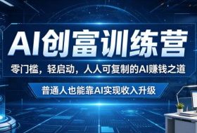 AI创富训练营,零门槛,轻启动,人人可复制的AI賺钱之道,普通人也能靠AI实现收入升级