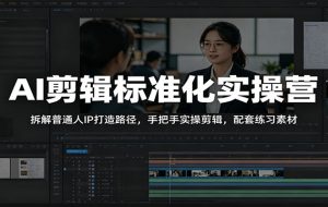AI剪辑标准化实操营：拆解普通人IP打造路径，手把手实操剪辑，配套练习素材