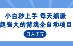 超强大的游戏自动化项目,日入几百,项目绿色长久,告别打工!