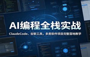 AI编程全栈实战:ClaudeCode、谷歌工具,多类软件项目完整落地教学