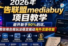 2026年老董賺美刀广告联盟mediabuy项目教学，避开新手90%的坑，教你用合规玩法稳定撬动海外流量收益