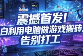 震撼首发！小白利用电脑做游戏搬砖，告别打工【揭秘】