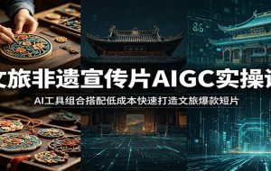 文旅非遗宣传片AIGC实操课：AI工具组合搭配低成本快速打造文旅爆款短片