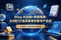 Etsy AI定制+跨境电商:从0到1打造高客单价数字产品店,不囤货不压库存全球销售