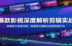 爆款影视深度解析剪辑实战:拆解影片叙事内核,掌握高完播解说视频剪辑手法