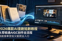 2026 爆款 AI 漫剧短剧教程 从零精通 AIGC 创作全流程 既能接单变现又能就业入行
