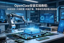 OpenClaw安装实操教程:本体安装+大脑配置+技能扩展,零基础快速部署AI智能体