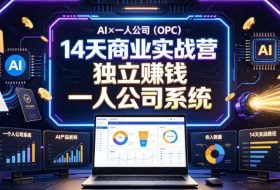 AI×一人公司（OPC）14天商业实战营，用AI帮你搭建一个属于你自己的、能独立賺钱的一人公司系统