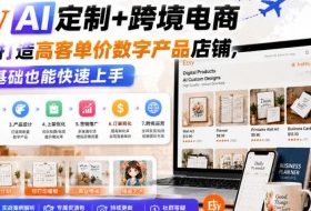 Etsy AI定制+跨境电商，从0到1打造高客单价数字产品店铺，零基础也能快速上手