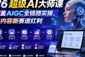 2026超级AI大师课，完整覆盖AIGC全链路实操，抢占AI内容新赛道红利