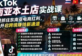 TikTok东南亚本土店实战课，帮你快速抓住东南亚电商红利，高效开启跨境賺钱新通道