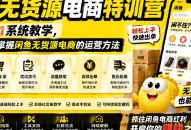 闲鱼无货源电商特训营,从0到1系统教学,帮你完整掌握闲鱼无货源电商的运营方法