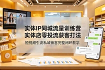 实体IP同城流量训练营:实体店零投流获客打法,短视频引流私域锁客完整闭环教学