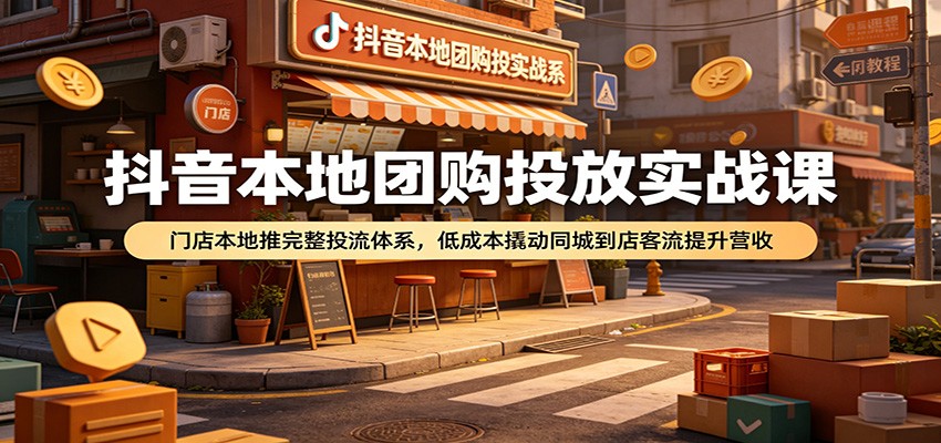 抖音本地团购投放实战课:门店本地推完整投流体系,低成本撬动同城到店客流提升营收 抖音本地团购投放实战课:门店本地推完整投流体系,低成本撬动同城到店客流提升营收
