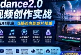 Seedance2.0 AI视频创作实战,从新手到AI导演,0基础也能成片接单变现