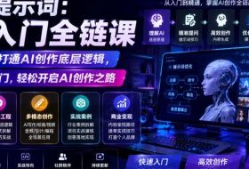 不止提示词：AI入门全链课，让你快速打通AI创作底层逻辑，带你快速入门，轻松开启AI创作之路