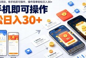 最新零撸小游戏项目，有手机即可操作，操作简单轻松日入30+