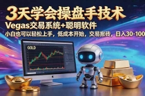 三天学会操盘手技术，vegas技术+聪明软件，小白也可以轻松上手，日入500+