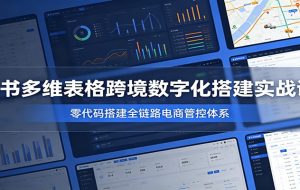 飞书多维表格跨境数字化搭建实战课,零代码搭建全链路电商管控体系