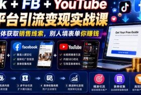 TikTok+FB+YouTube三大平台引流变现实战课,通过社交媒体获取销售线索,别人填表单你賺钱【原创双语字幕】