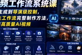 AI视频工作流系统课，从随机生成到导演级控制，掌握图生工作流完整制作方法，稳定产出高质量AI视频