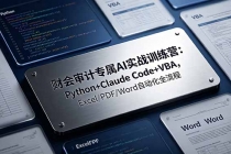 财会审计专属 AI实战训练营:Python+Claude Code+VBA,Excel/PDF/Word自动化全流程