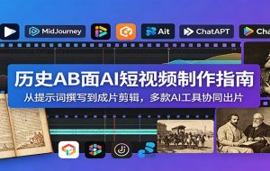 历史AB面AI短视频制作指南:从提示词撰写到成片剪辑,多款AI工具协同出片