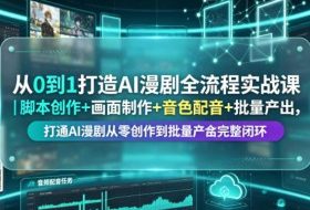 从0到1打造AI漫剧全流程实战课|脚本创作+画面制作+音色配音+批量产出,打通AI漫剧从零创作到批量量产完整闭环