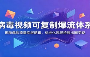 病毒视频可复制爆流体系：揭秘爆款流量底层逻辑，标准化流程持续出圈变现