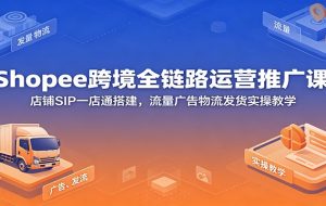 Shopee跨境全链路运营推广课：店铺SIP一店通搭建，流量广告物流发货实操教学