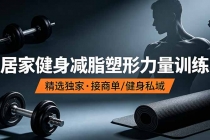 抖音健身热门短视频教学：居家健身减脂塑形力量训练，精选独家，接商单或者健身私域