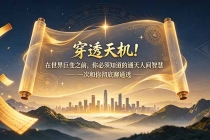 付费文章：穿透天机！在世界巨变之前，你必须知道的通天人间智慧 一次和你彻底聊通透