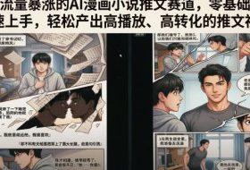 当下流量暴涨的AI漫画小说推文赛道，零基础也能快速上手，轻松产出高播放、高转化的推文视频