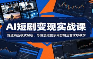 AI短剧变现实战课：赛道商业模式解析，导演思维提示词剪辑运营求职教学