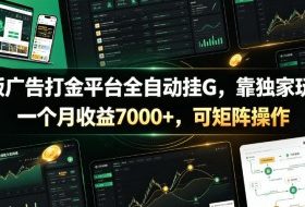 新版广告打金平台全自动挂G，靠独家玩法，一个月收益7000+，可矩阵操作【附全套脚本】【揭秘】