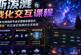 高斯泼溅与游戏化交互课程，将高斯泼溅技术与传统的节点式逻辑深度结合，打造一套“游戏化”的沉浸式场景的交互系统