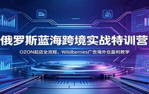 俄罗斯蓝海跨境实战特训营：OZON起店全流程，Wildberries广告海外仓盈利教学