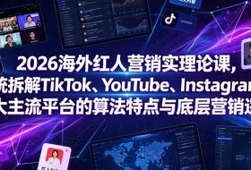 2026海外红人营销实理论课，系统拆解TikTok、YouTube、Instagram三大主流平台的算法特点与底层营销逻辑