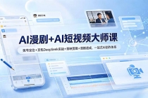 AI漫剧+AI短视频大师课:账号定位+豆包DeepSeek实战+剪映剪辑+漫剧速成,一站式AI创作体系