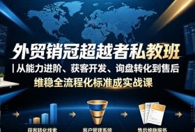 外贸销冠超越者私教班｜从能力进阶、获客开发、询盘转化到售后维稳全流程标准化成交实战课
