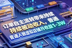 订单自主流转带来持续被动收入，普通人做虚拟店铺月收益1-3W【揭秘】