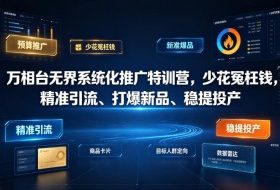 万相台无界系统化推广特训营VI0.0,少花冤枉钱,精准引流、打爆新品、稳提投产(全程录音+字幕)