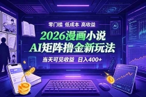 爆款小说漫画大阅读    ai矩阵操作    当天可见收益  日入400+    零门槛    高收益
