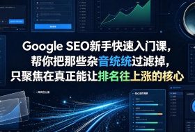 Google SEO新手快速入门课，帮你把那些杂音统统过滤掉，只聚焦在真正能让排名往上涨的核心动作【原创双语字幕】