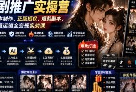 AI漫剧推广实操营｜零基础低成本制作、正版授权、爆款剧本、剪辑运镜全变现实战课